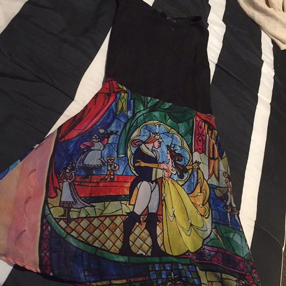Beauty and the beast stain glass skater dress
